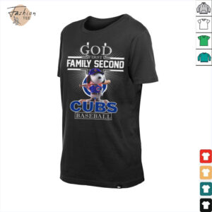 Snoopy God First Family Second Then Chicago Cubs Baseball T Shirt