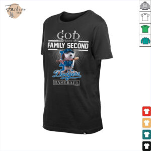 Snoopy God First Family Second Then Los Angeles Dodgers Baseball T Shirt