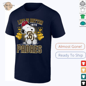 Snoopy Hug Logo Life Is Better With San Diego Padres T Shirt