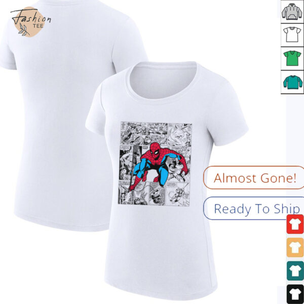 Spider Man Oversized Comic Style Grid Shirt