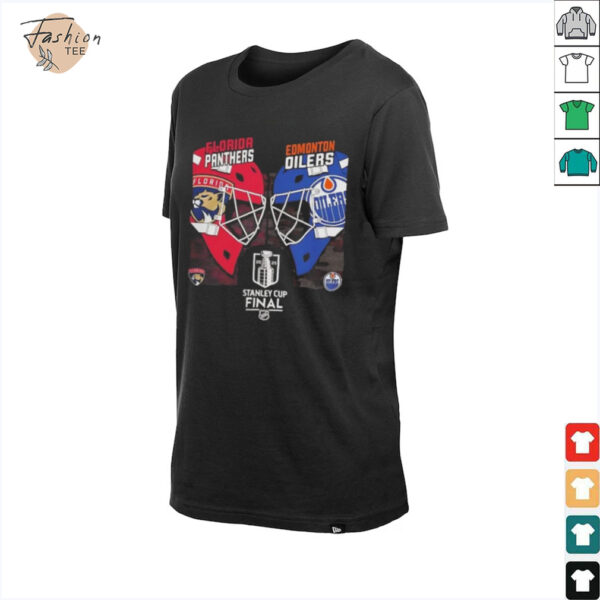 Stanley Cup Final 2025 Florida Panthers vs Edmonton Oilers helmets dueling shirt