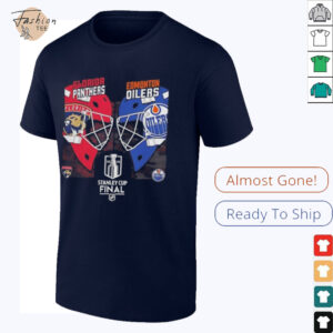 Stanley Cup Final 2025 Florida Panthers vs Edmonton Oilers helmets dueling shirt