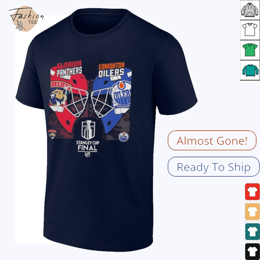 Stanley Cup Final 2025 Florida Panthers vs Edmonton Oilers helmets dueling shirt Stanley Cup Final 2025 Florida Panthers vs Edmonton Oilers helmets dueling shirt