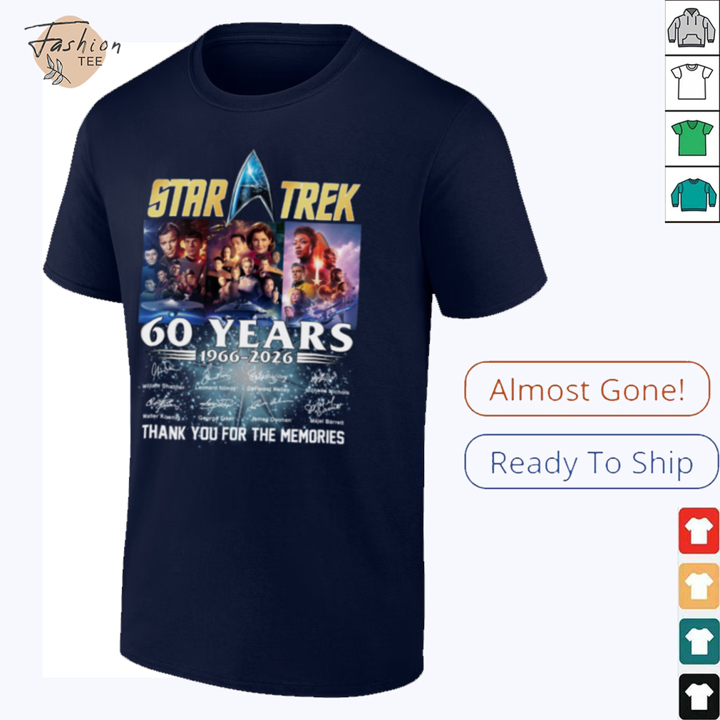 Star Trek 60 Years 1966 2026 Signature Thank You For The Memories T Shirt - Front View