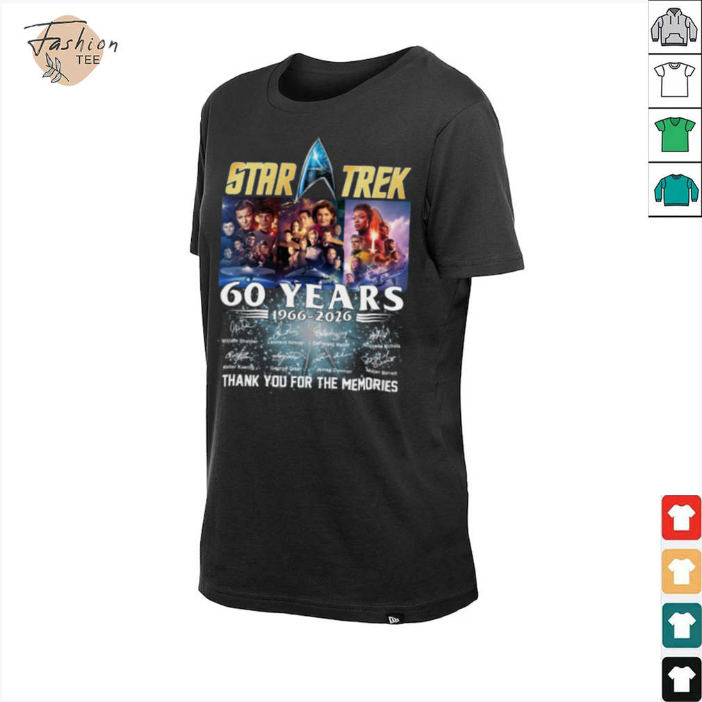 Star Trek 60 Years 1966 2026 Signature Thank You For The Memories T Shirt - Close Up Design