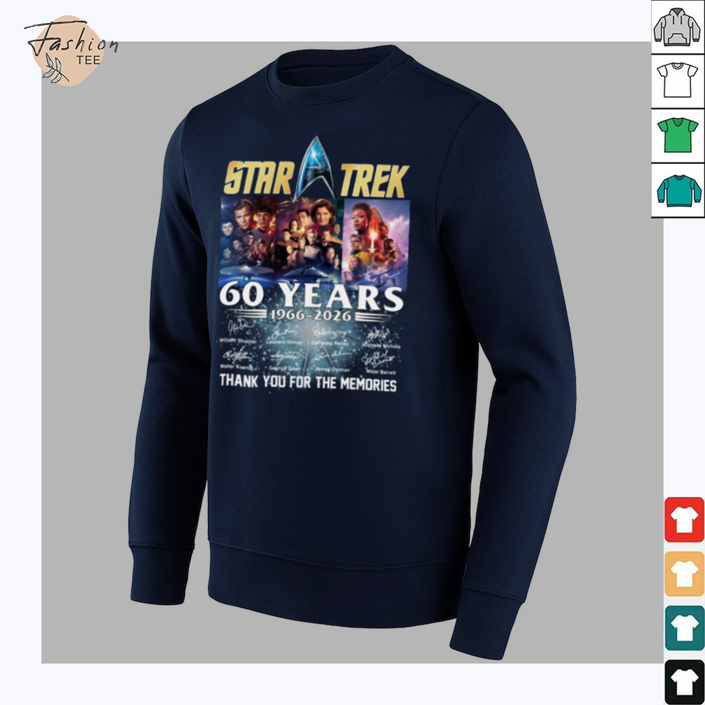 Star Trek 60 Years 1966 2026 Signature Thank You For The Memories T Shirt - Back View