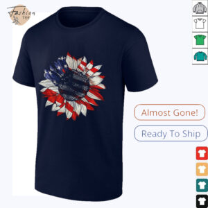 Sunflower American flag 4th of july Merica USA shirt
