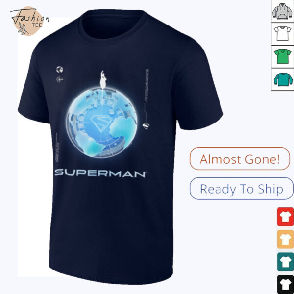 Superman (2025) Blue Chrome Flying Silhouette Logo shirt