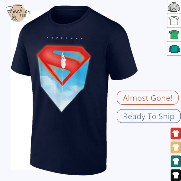 Superman (2025) Flying Silhouette Red S Shield Logo T Shirt