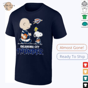 The Peanuts Characters X Oklahoma City Thunder Basketball Shirt