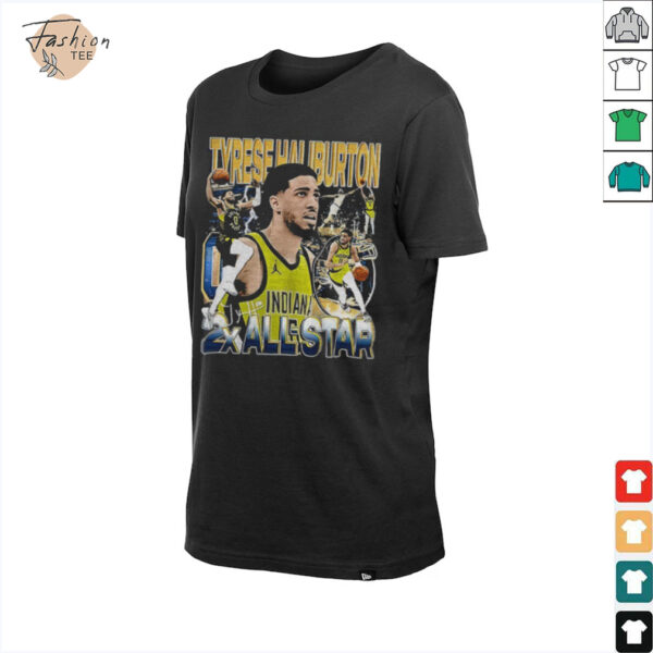 Tyrese Haliburton Pacers 2x All star signature shirt