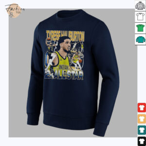 Tyrese Haliburton Pacers 2x All star signature shirt