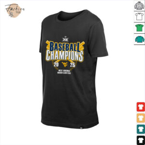 West Virginia Mountaineers 2025 Big 12 Baseball Champions T Shirt