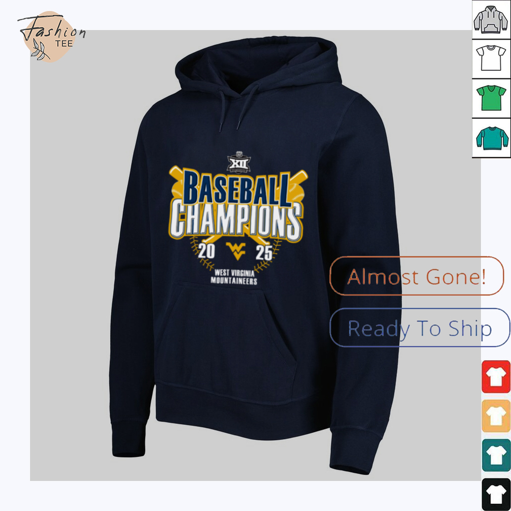 West Virginia Mountaineers 2025 Big 12 Baseball Champions T Shirt - Lifestyle Shot