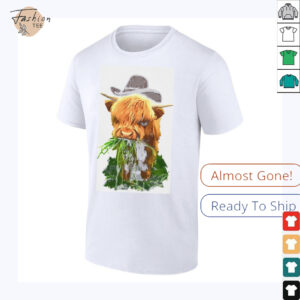 Western grazing cow crew shirt