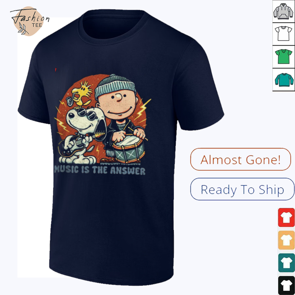 Woodstock Snoopy and Charlie Brown music is the answer shirt Woodstock Snoopy and Charlie Brown music is the answer shirt