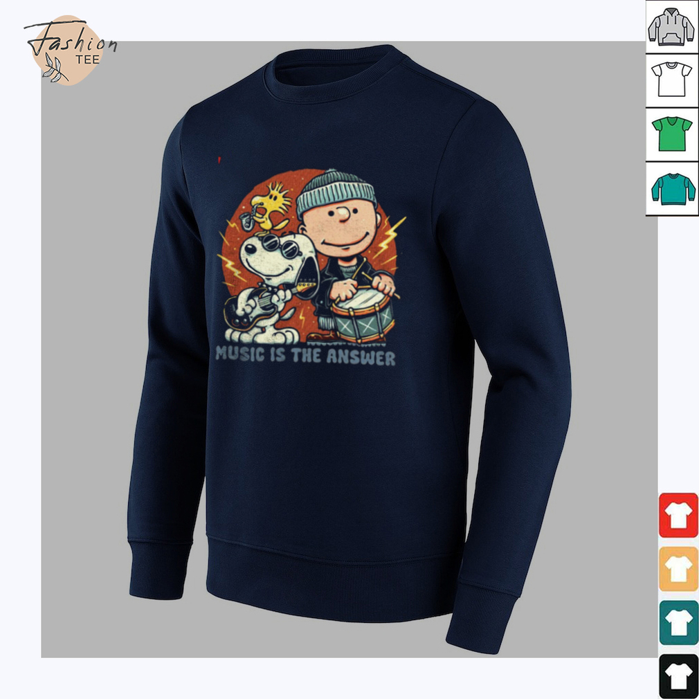 Woodstock Snoopy and Charlie Brown music is the answer shirt Woodstock Snoopy and Charlie Brown music is the answer shirt