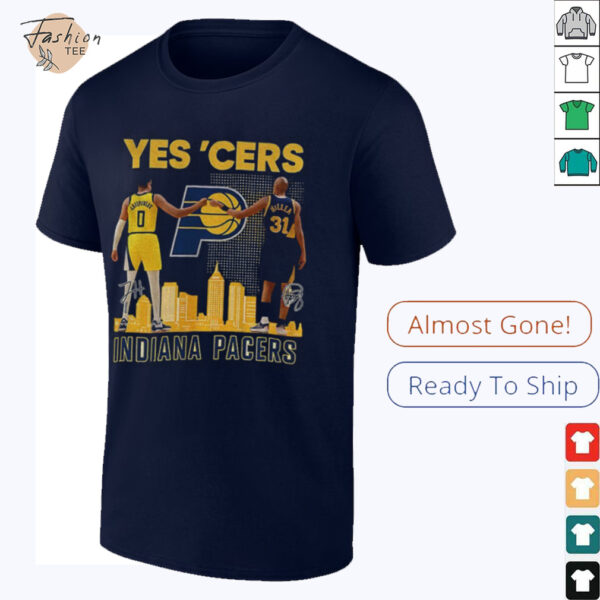 Yes’ Cers Tyrese Haliburton vs Reggie Miller Indiana Pacers NBA Basketball signatures shirt