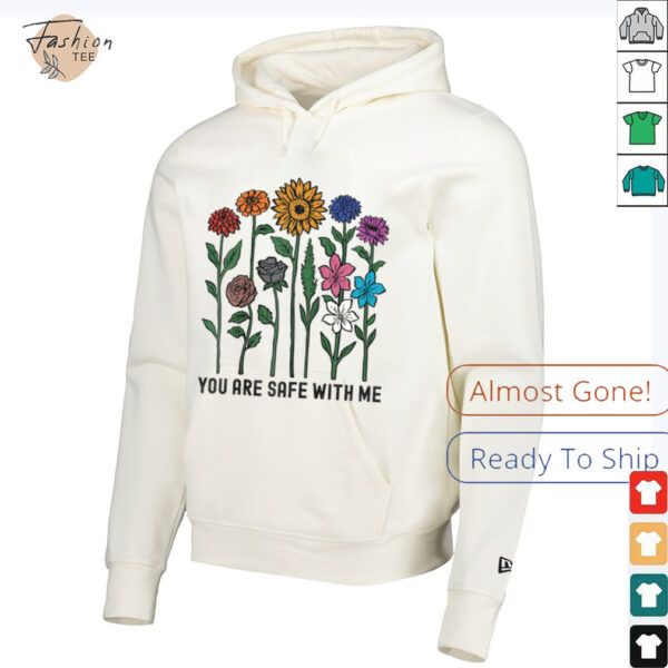 You Are Safe With Me Wildflower LGBTQ Pride Ally You’re Safe Raglan Baseball Tee